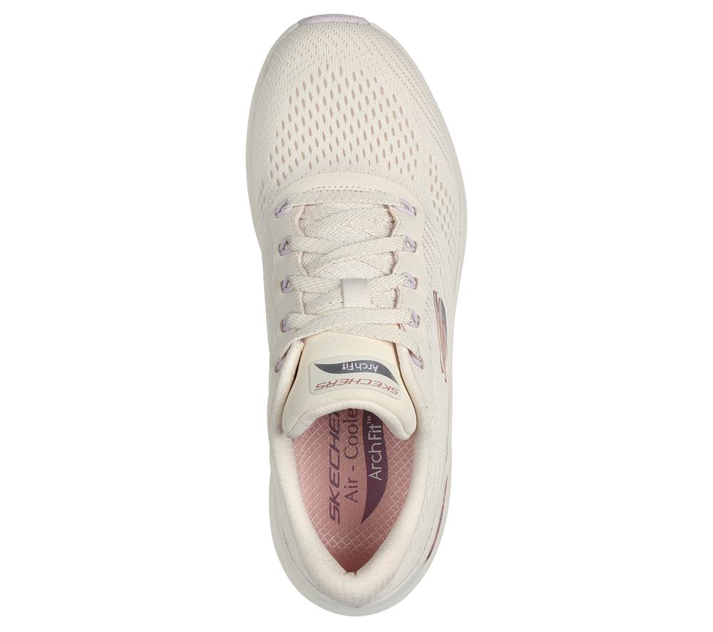 Women Skechers Arch Fit 2.0 - Big League Lace Up Shoes Natural / Multicolor  USA |  7852-HQTXC