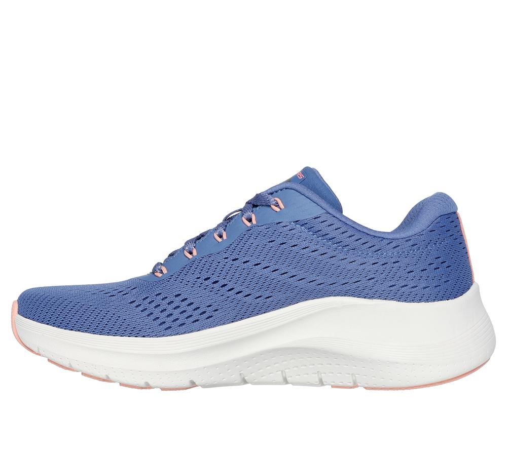 Women Skechers Arch Fit 2.0 - Big League Lace Up Shoes Blue / Pink  USA |  1938-BAMKS