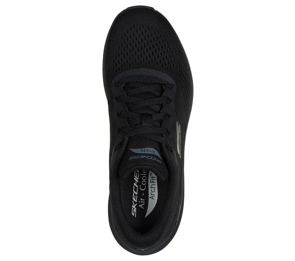 Women Skechers Arch Fit 2.0 - Big League Lace Up Shoes Black  USA |  1385-TXFAI