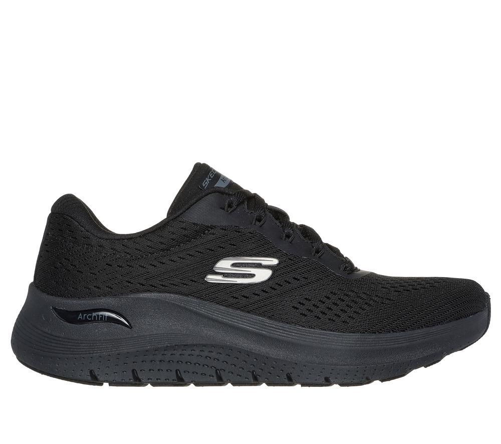 Women Skechers Arch Fit 2.0 - Big League Lace Up Shoes Black  USA |  1385-TXFAI