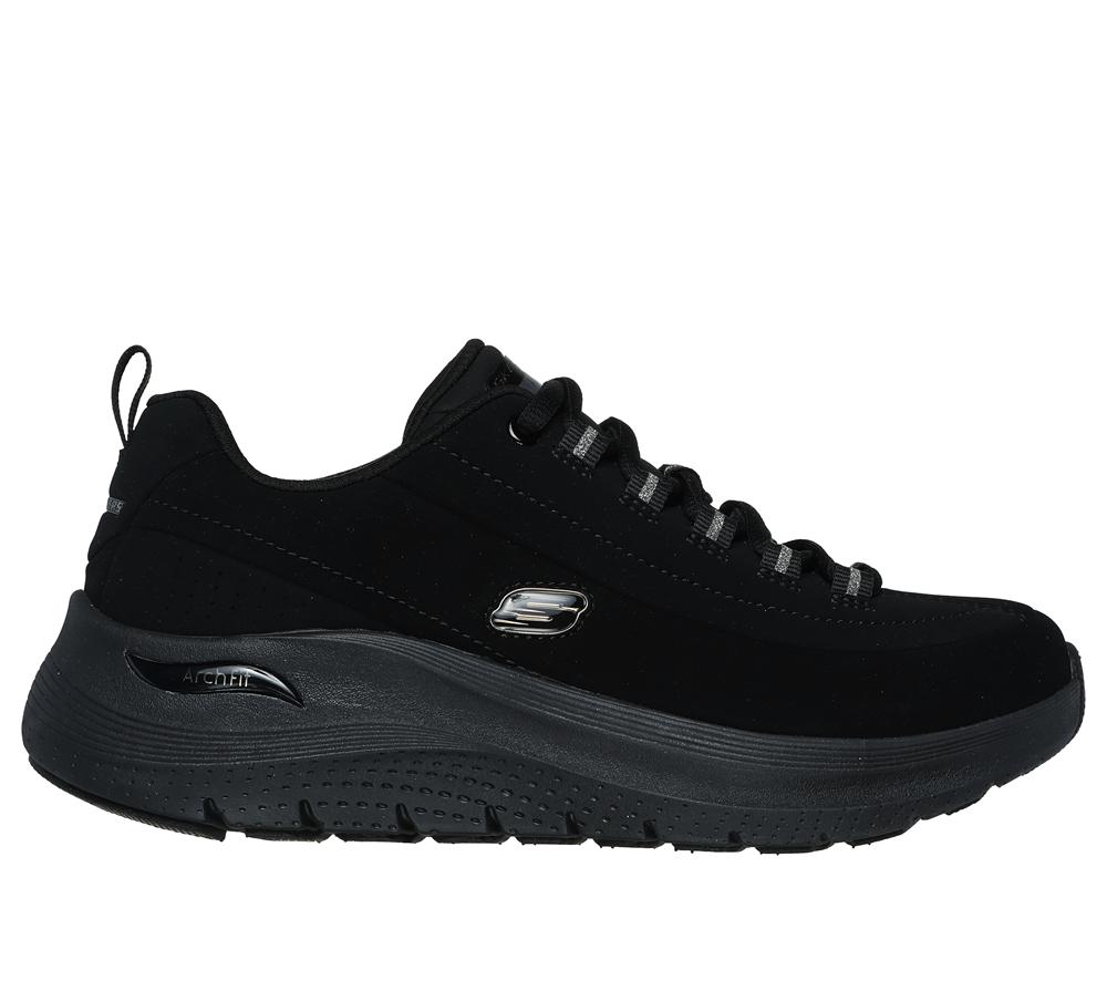 Women Skechers Arch Fit 2.0 - Dark Horse Lace Up Shoes Black  USA |  0136-EWGQO