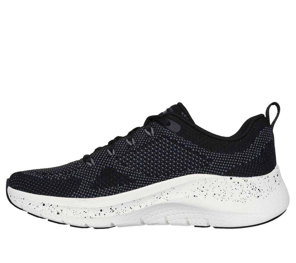Women Skechers Arch Fit 2.0 - Fast Paced Lace Up Shoes Black / Charcoal  USA |  1523-PMISG