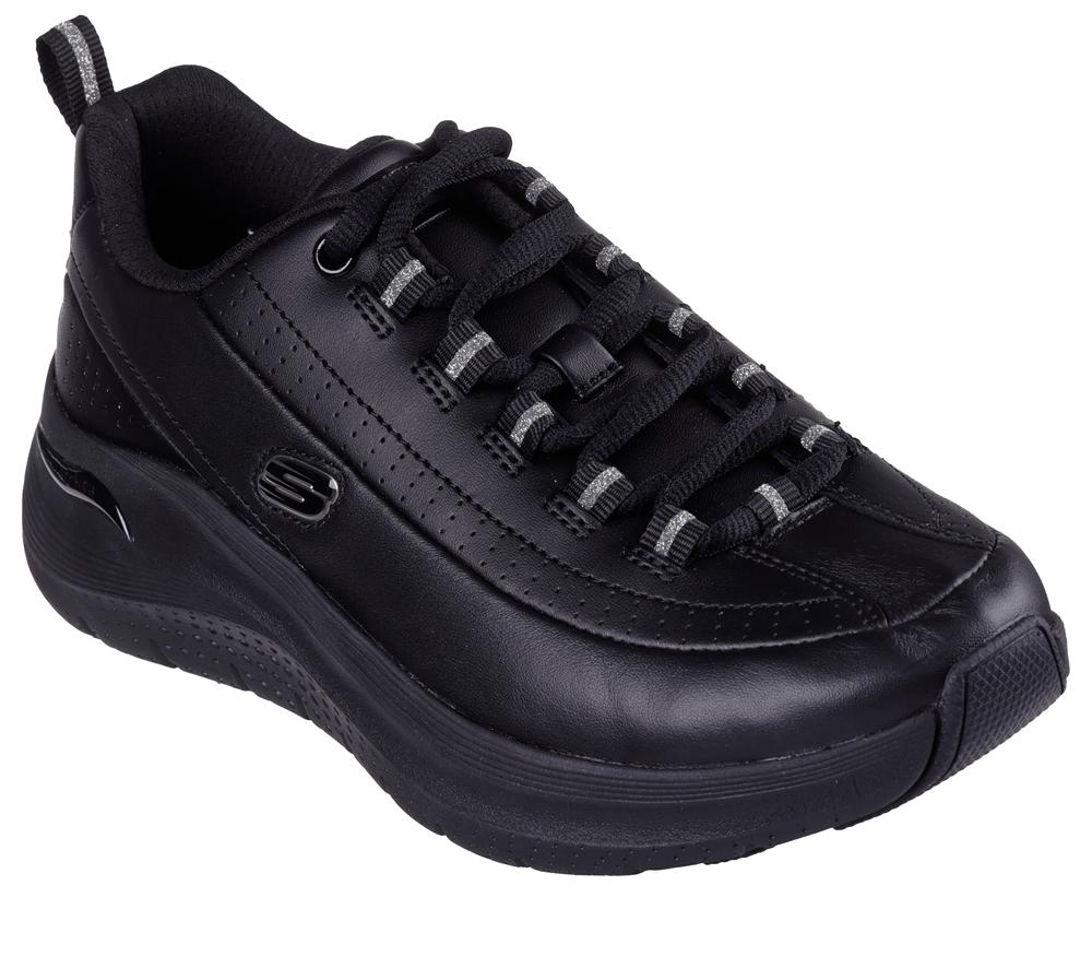 Women Skechers Arch Fit 2.0 - Star Bound Lace Up Shoes Black  USA |  3089-TQLMC
