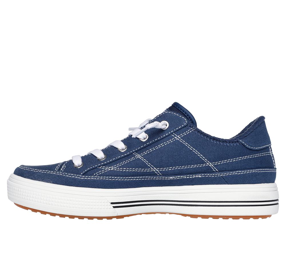 Women Skechers Arch Fit Arcade - Arcata Canvas Shoes Navy  USA |  3918-JMQNT