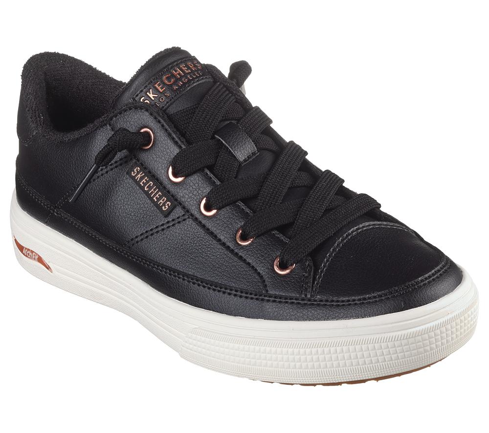 Women Skechers Arch Fit Arcade - On My Way Slip On Shoes Black  USA |  4895-FBSMJ