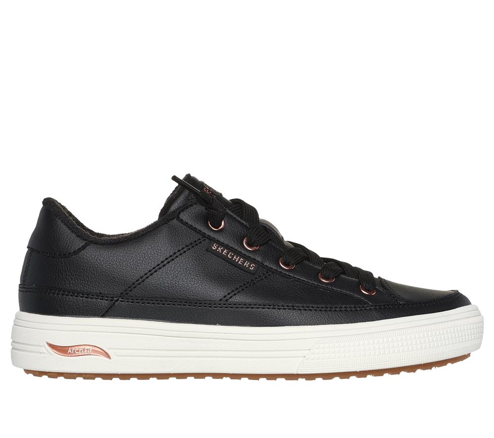 Women Skechers Arch Fit Arcade - On My Way Slip On Shoes Black  USA |  4895-FBSMJ