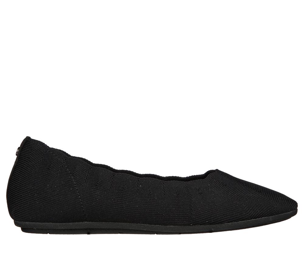 Women Skechers Arch Fit Cleo Flat Shoes Black  USA |  3742-DKGOU