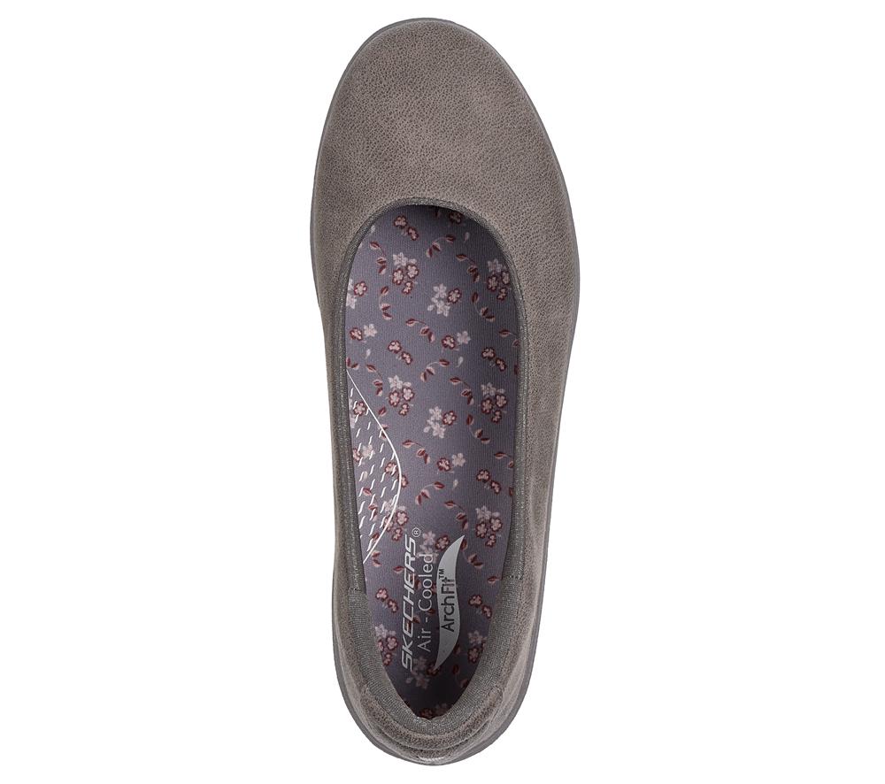 Women Skechers Arch Fit Inspire - Windmore Flat Shoes Dark Taupe  USA |  6205-GUFAW