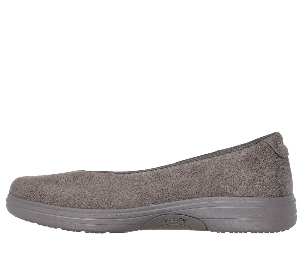 Women Skechers Arch Fit Inspire - Windmore Flat Shoes Dark Taupe  USA |  6205-GUFAW