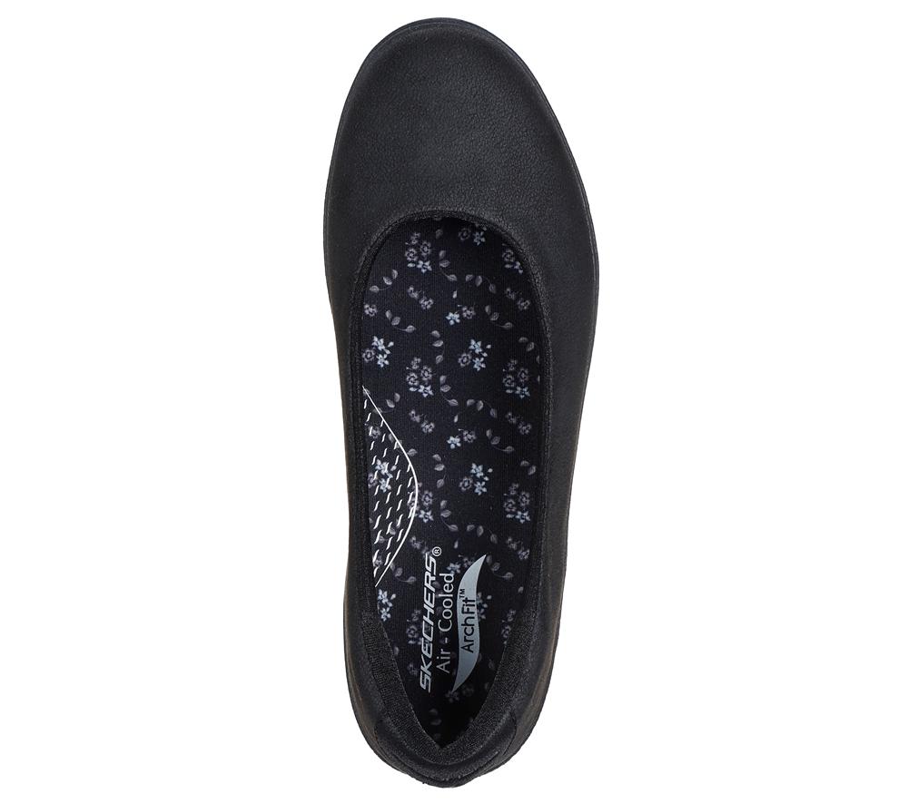 Women Skechers Arch Fit Inspire - Windmore Flat Shoes Black  USA |  2834-RMEDN