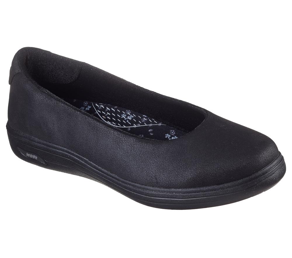 Women Skechers Arch Fit Inspire - Windmore Flat Shoes Black  USA |  2834-RMEDN