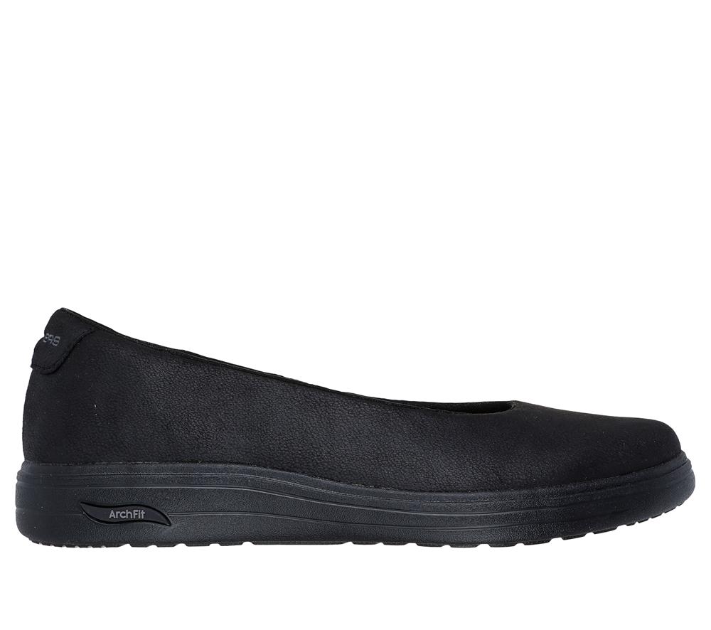 Women Skechers Arch Fit Inspire - Windmore Flat Shoes Black  USA |  2834-RMEDN