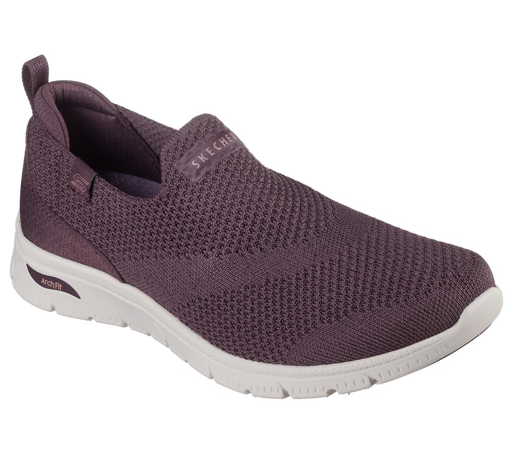 Women Skechers Arch Fit Refine 2.0 - Cascade Slip On Shoes Plum Purple  USA |  9587-MSZNR