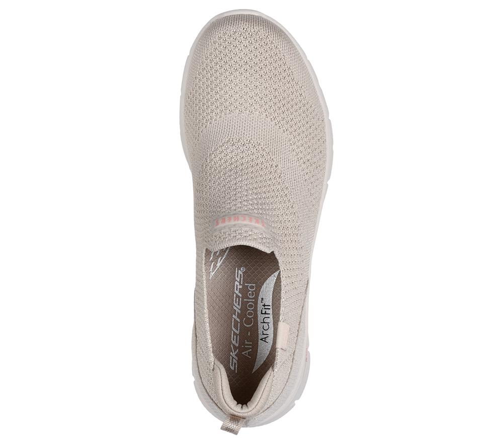 Women Skechers Arch Fit Refine 2.0 - Cascade Sneakers Taupe Brown  USA |  7419-PGYMS
