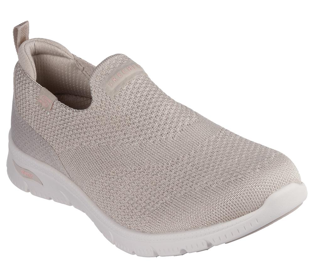 Women Skechers Arch Fit Refine 2.0 - Cascade Sneakers Taupe Brown  USA |  7419-PGYMS