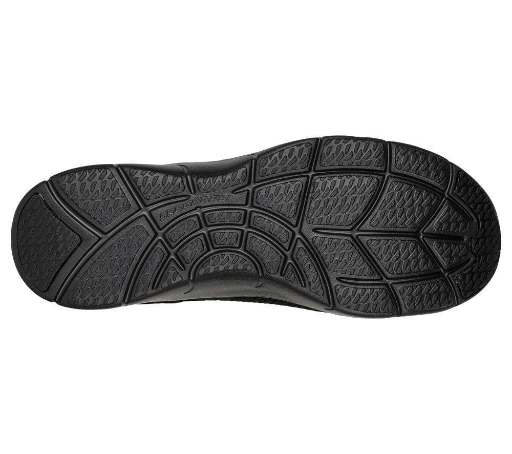 Women Skechers Arch Fit Refine - Don't Go Slip On Shoes Black  USA |  9128-GHEDS