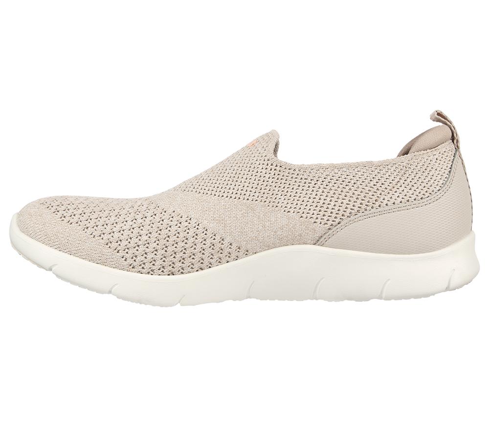 Women Skechers Arch Fit Refine - Don't Go Sneakers Taupe Brown  USA |  3802-XVMKQ
