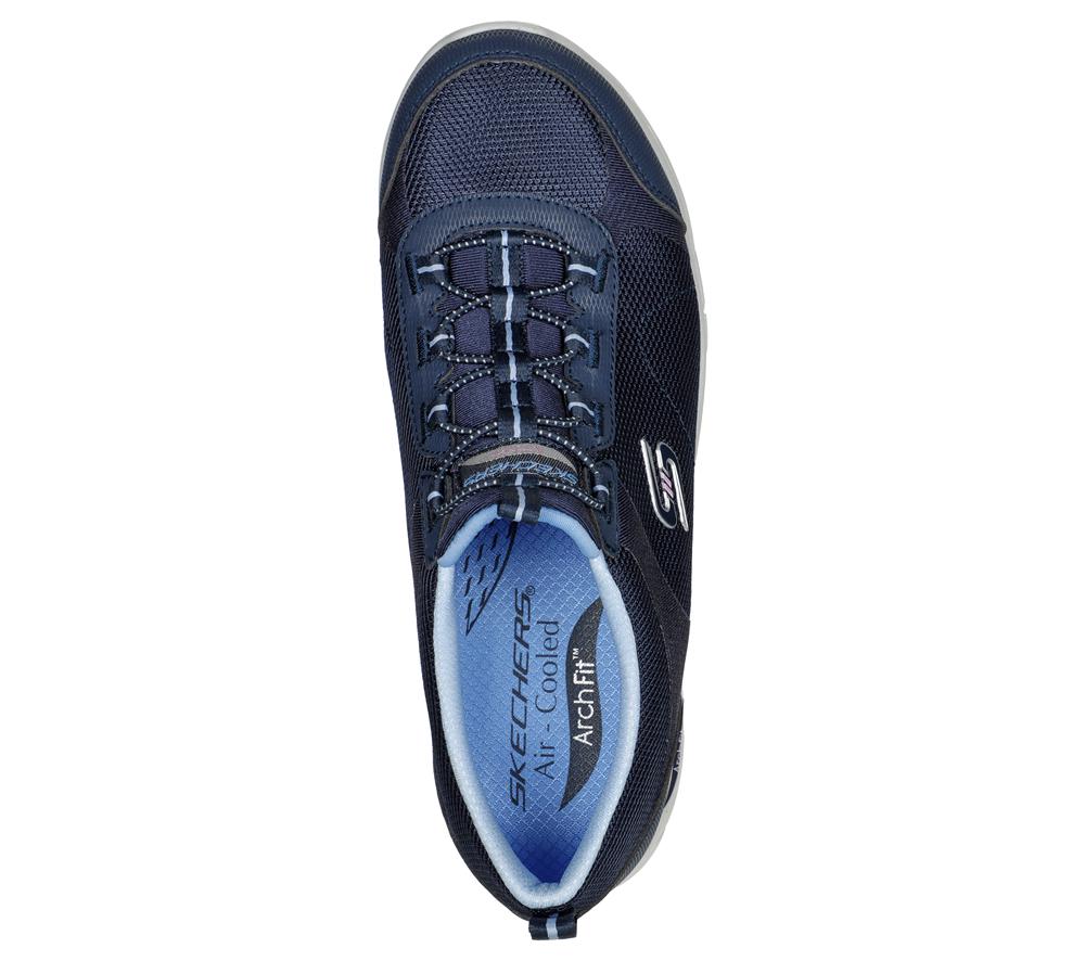 Women Skechers Arch Fit Refine - Her Ace Slip On Shoes Navy / Blue  USA |  2547-QGNTH