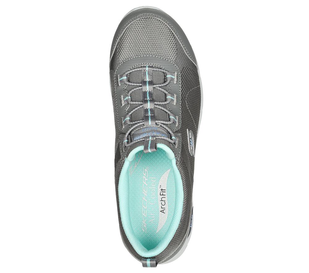 Women Skechers Arch Fit Refine - Her Ace Slip On Shoes Grey / Multicolor  USA |  6139-CFQUK