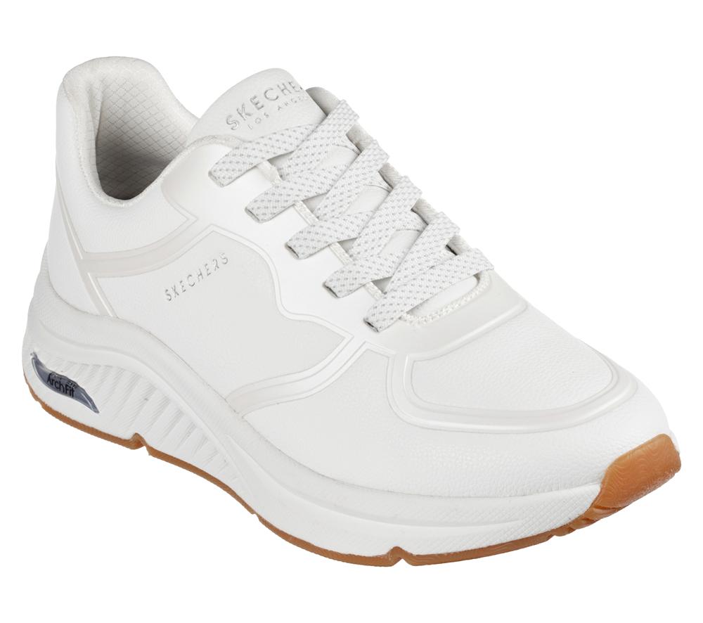 Women Skechers Arch Fit S-Miles - Mile Makers Wedges White  USA |  3157-QBJCG
