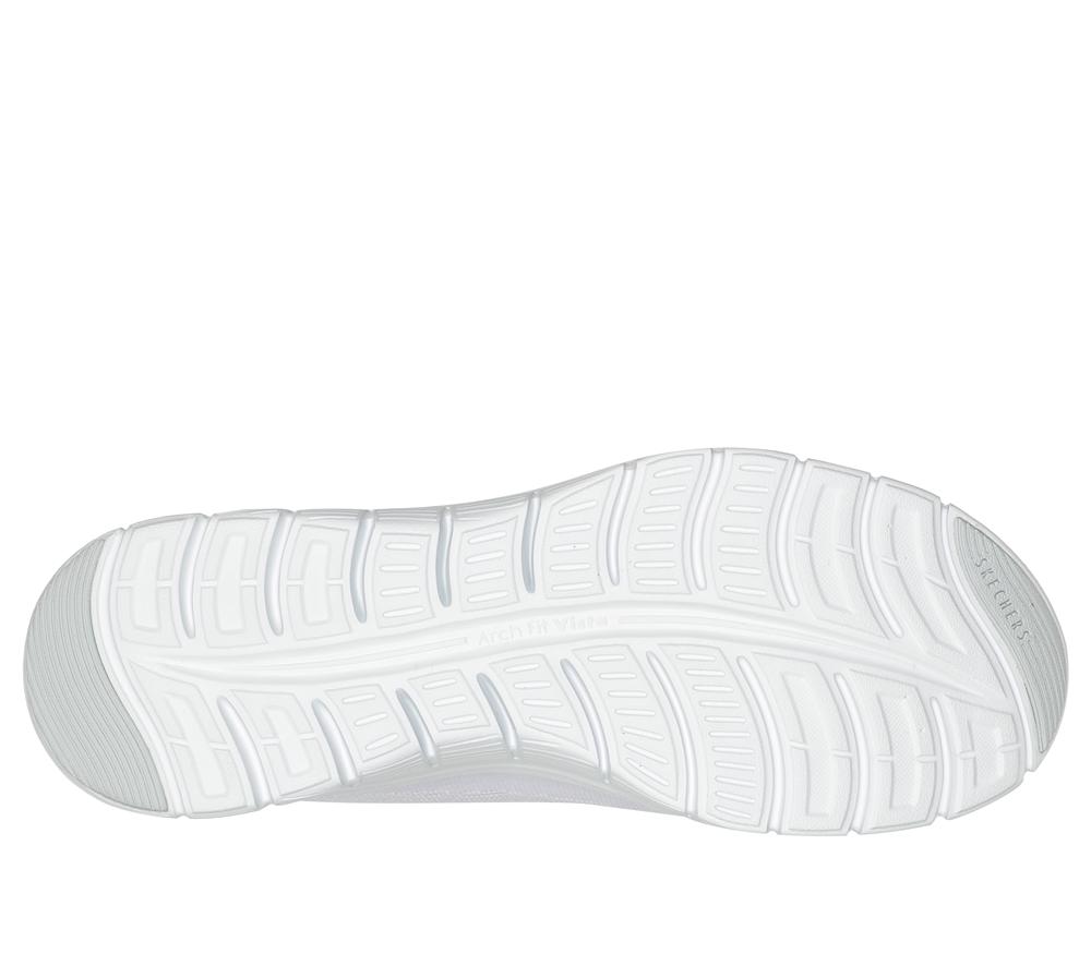 Women Skechers Arch Fit Vista - Gleaming Slip On Shoes White  USA |  5980-UGZNA