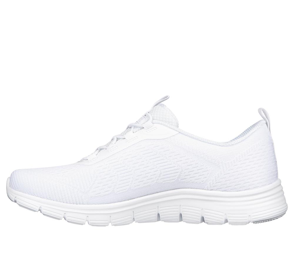 Women Skechers Arch Fit Vista - Gleaming Slip On Shoes White  USA |  5980-UGZNA