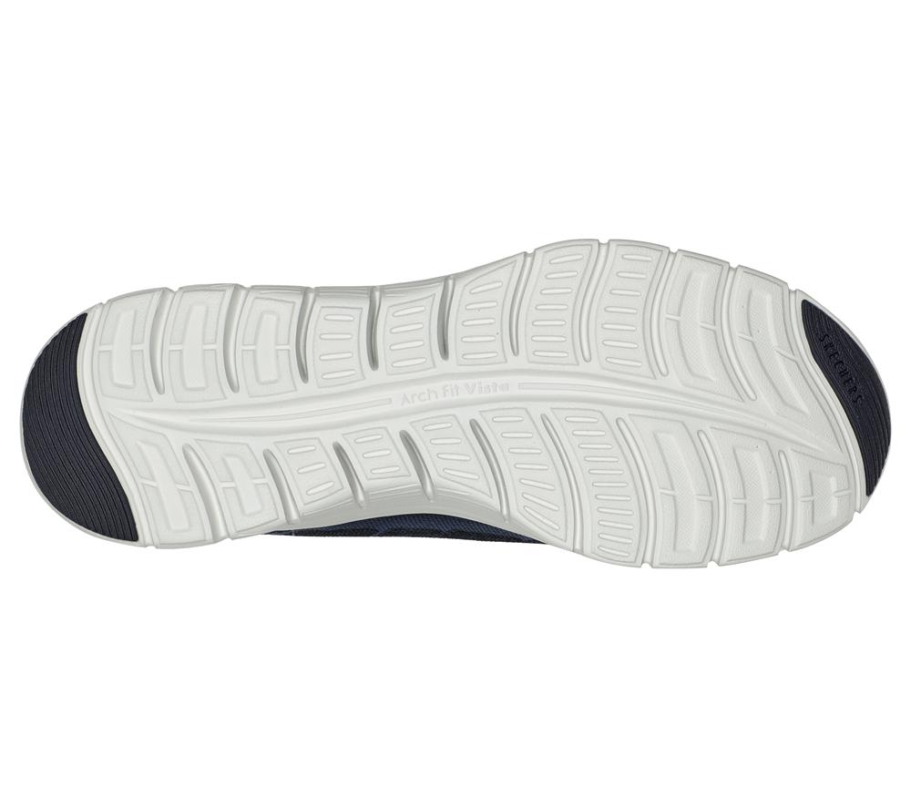 Women Skechers Arch Fit Vista - Gleaming Slip On Shoes Navy  USA |  5326-OBQEJ