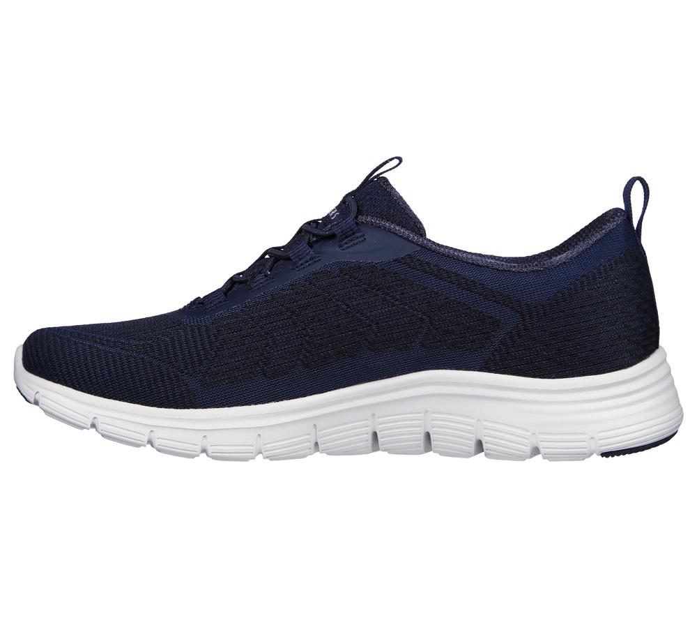 Women Skechers Arch Fit Vista - Gleaming Slip On Shoes Navy  USA |  5326-OBQEJ