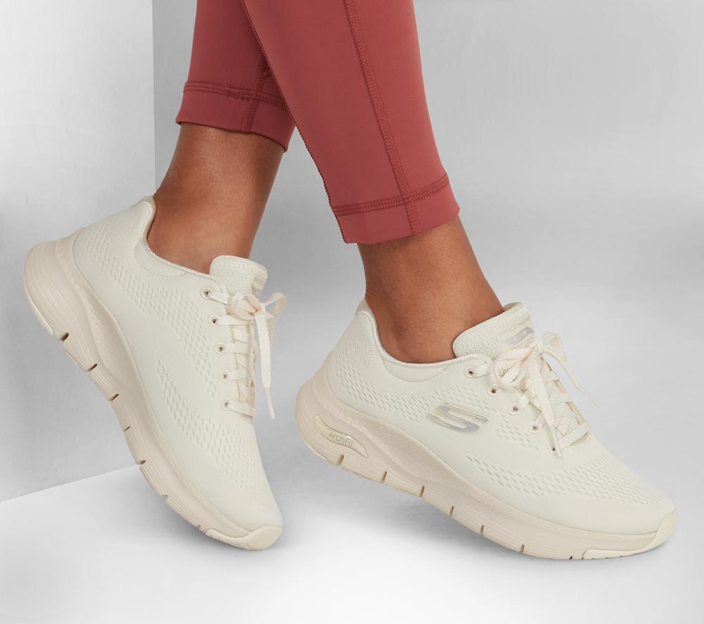 Women Skechers Arch Fit - Big Appeal Lace Up Shoes Off White  USA |  4876-GRPJI