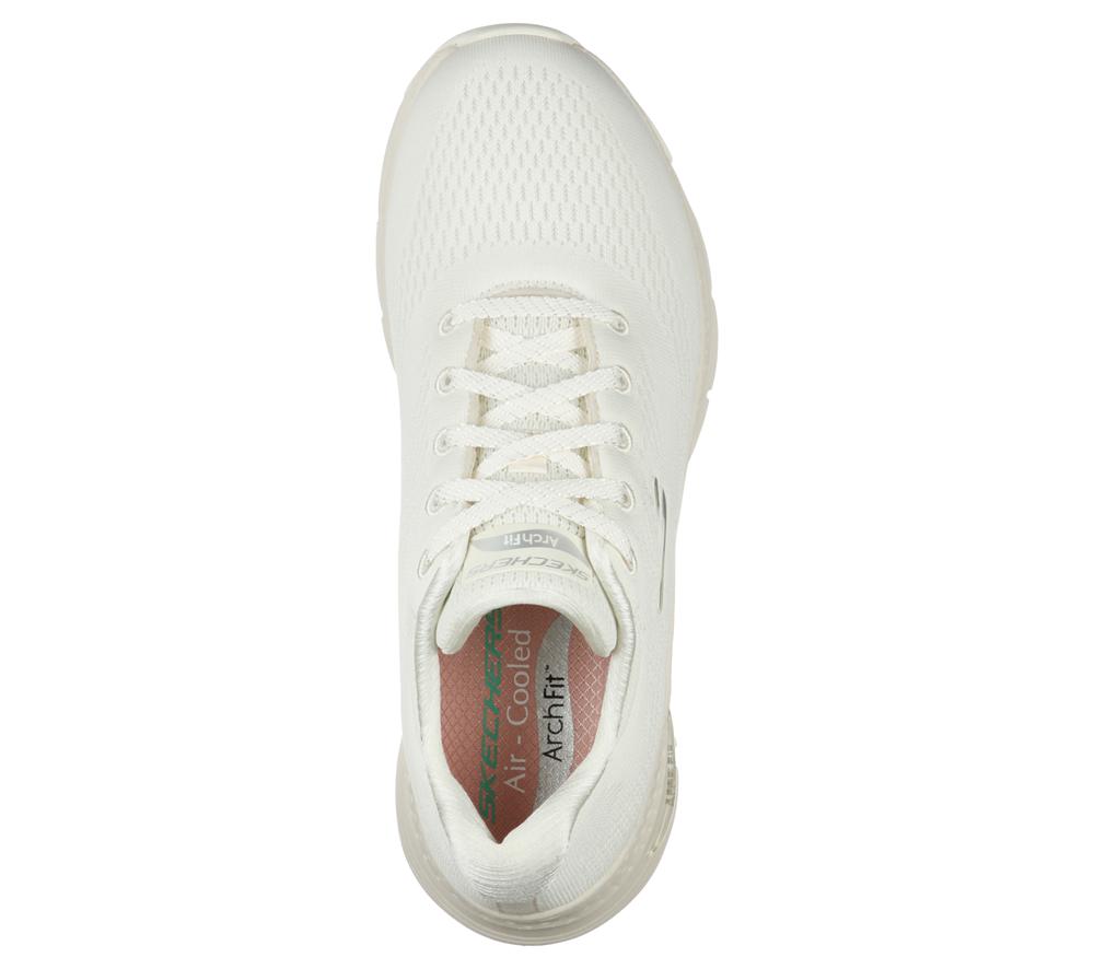 Women Skechers Arch Fit - Big Appeal Lace Up Shoes Off White  USA |  4876-GRPJI