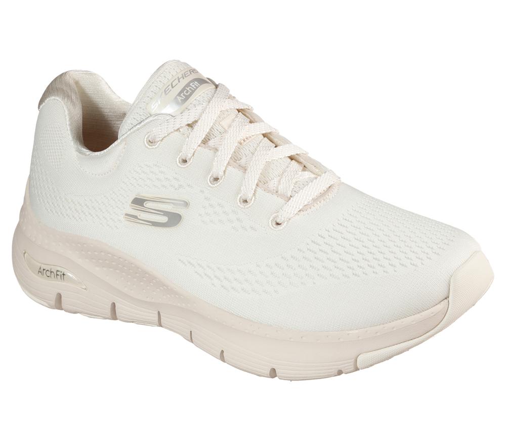 Women Skechers Arch Fit - Big Appeal Lace Up Shoes Off White  USA |  4876-GRPJI