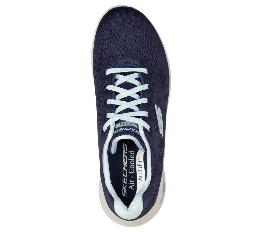 Women Skechers Arch Fit - Big Appeal Lace Up Shoes Navy / Light Blue  USA |  8362-YOJRM