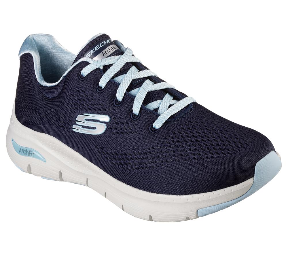 Women Skechers Arch Fit - Big Appeal Lace Up Shoes Navy / Light Blue  USA |  8362-YOJRM