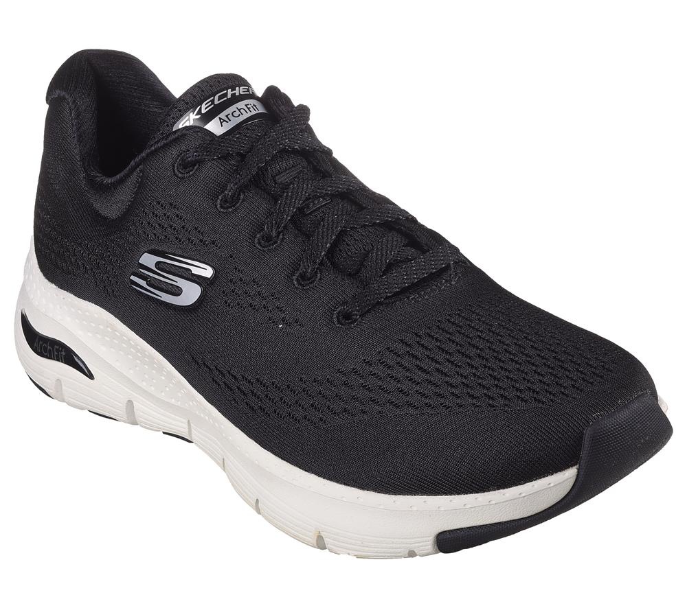Women Skechers Arch Fit - Big Appeal Lace Up Shoes Black / White  USA |  9368-JFZRQ