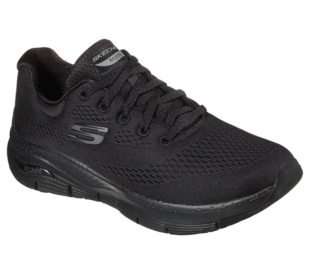 Women Skechers Arch Fit - Big Appeal Lace Up Shoes Black  USA |  2563-MVWYH