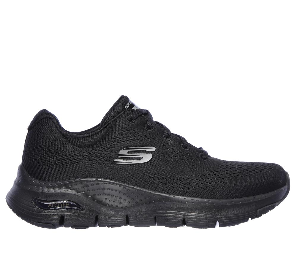 Women Skechers Arch Fit - Big Appeal Lace Up Shoes Black  USA |  2563-MVWYH