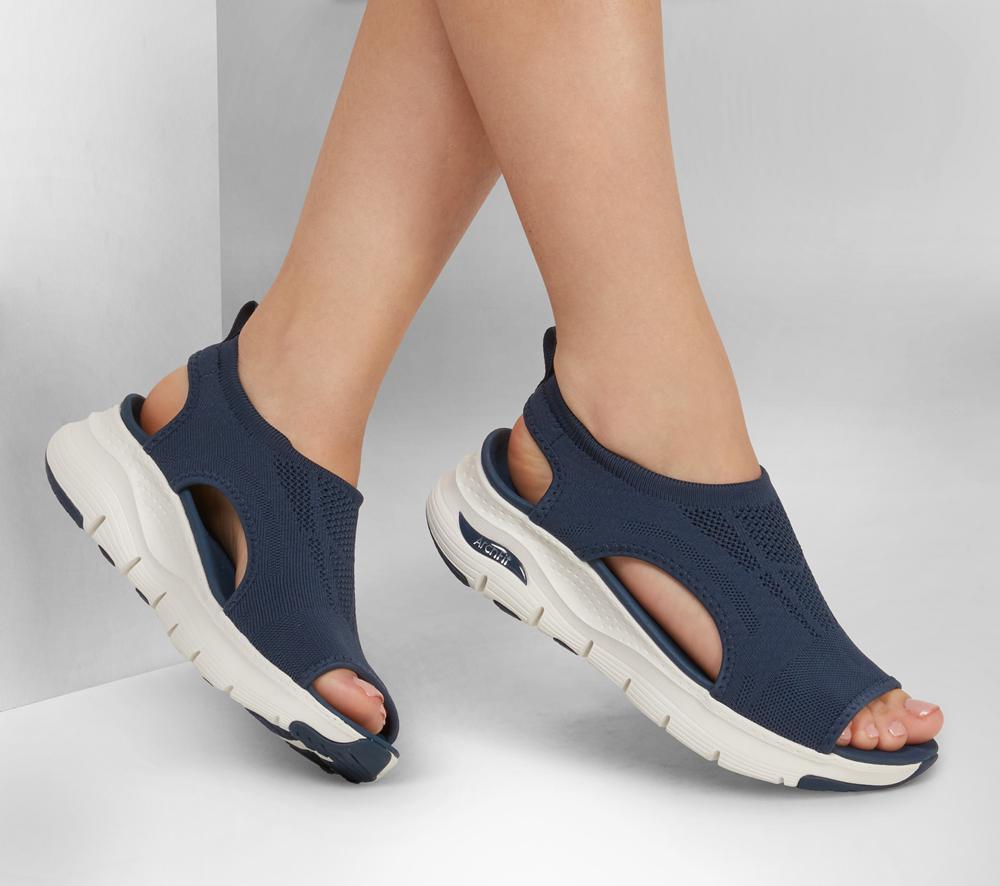 Women Skechers Arch Fit - City Catch Sandals Navy  USA |  8120-UPRFW