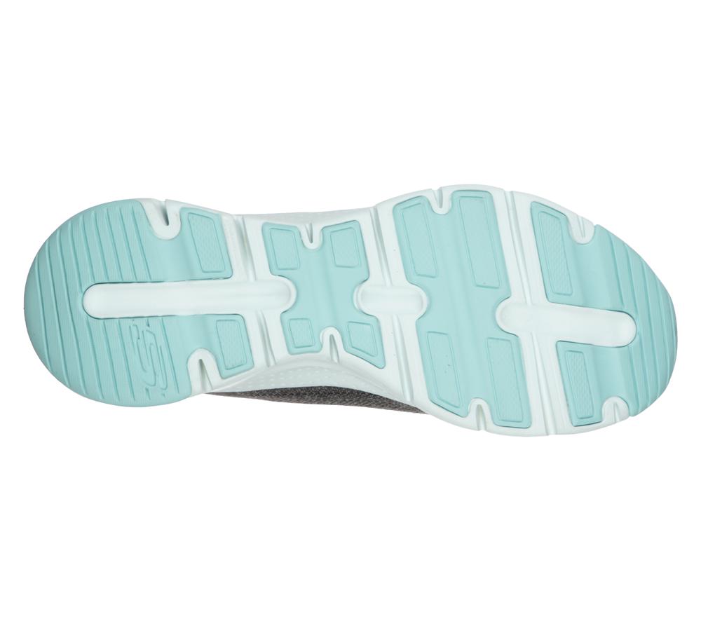 Women Skechers Arch Fit - Comfy Wave Lace Up Shoes Charcoal / Turquoise  USA |  4709-XLMDY