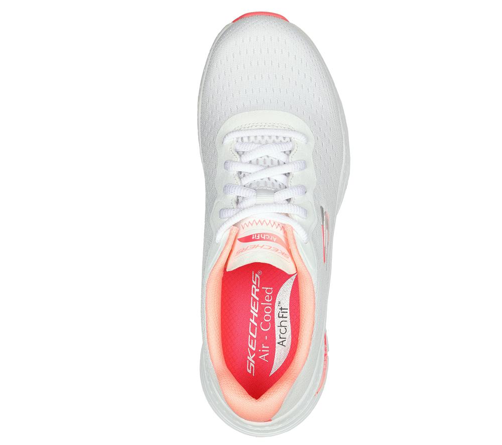 Women Skechers Arch Fit - Infinity Cool Sneakers White / Pink  USA |  8145-FLBKA