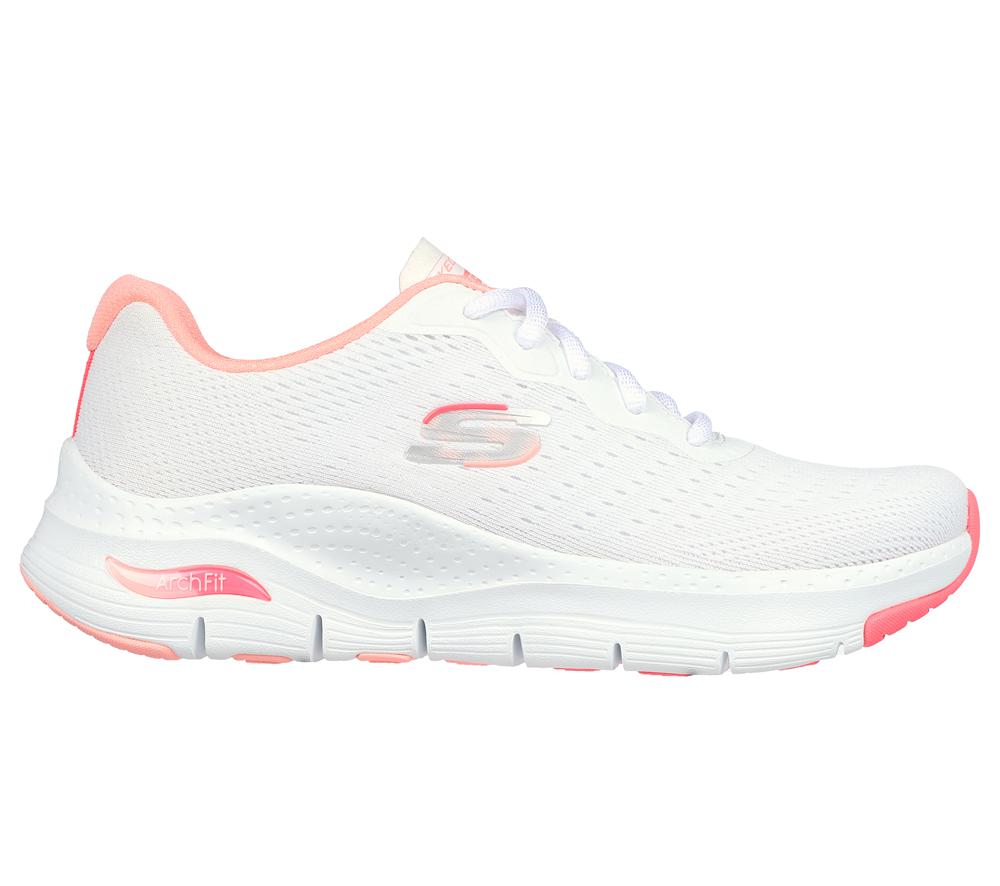 Women Skechers Arch Fit - Infinity Cool Sneakers White / Pink  USA |  8145-FLBKA