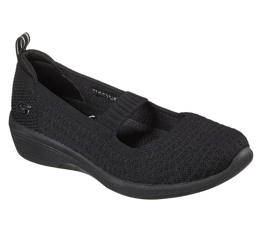 Women Skechers Arya - Mellow Idea Wedges Black  USA |  2146-WTKXC