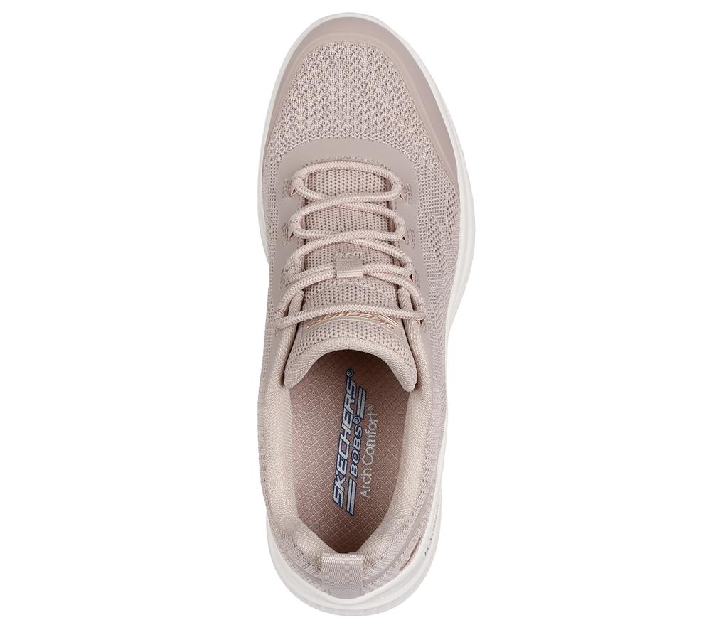 Women Skechers BOBS Arch Comfort B Sweet - A Pinch Lace Up Shoes Natural White  USA |  6789-TWLRN