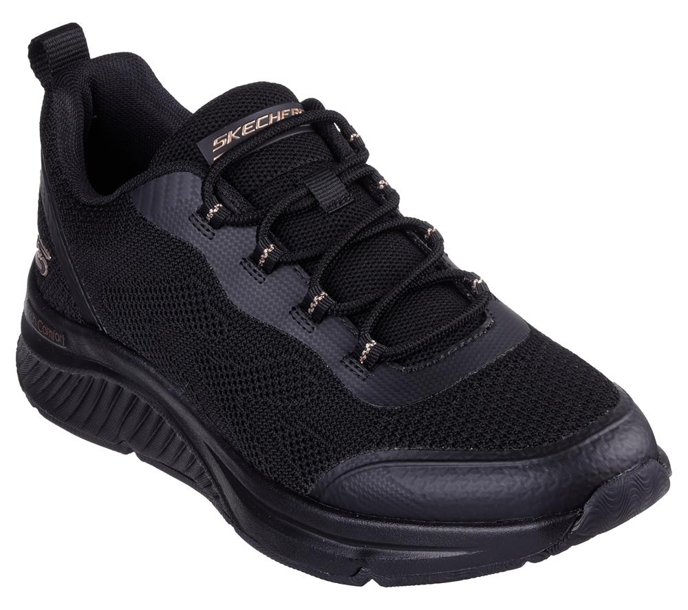 Women Skechers BOBS Arch Comfort B Sweet - A Pinch Lace Up Shoes Black  USA |  6241-CVWEK