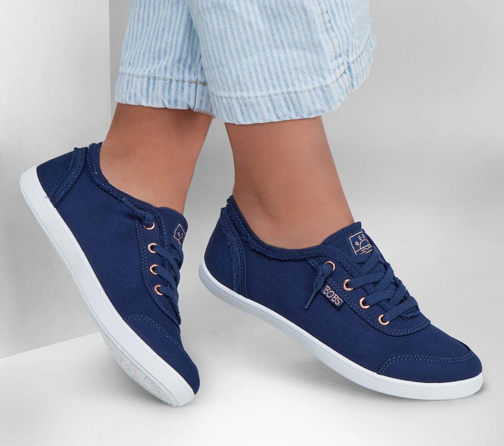 Women Skechers BOBS B Cute Slip On Shoes Navy  USA |  8359-OWSZY