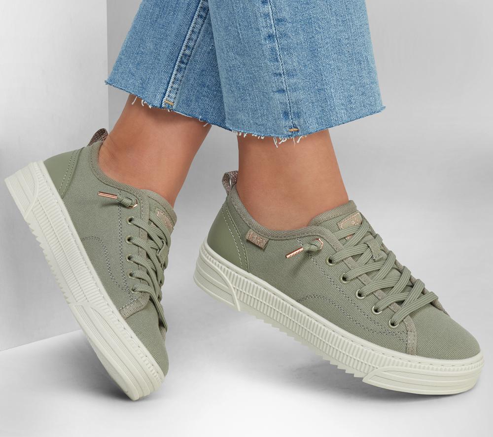 Women Skechers BOBS Copa Slip On Shoes Olive  USA |  1942-QAKSW