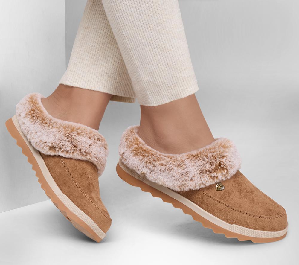 Women Skechers BOBS Cozy Chill Slip On Shoes Chestnut Brown  USA |  1967-DHZMQ