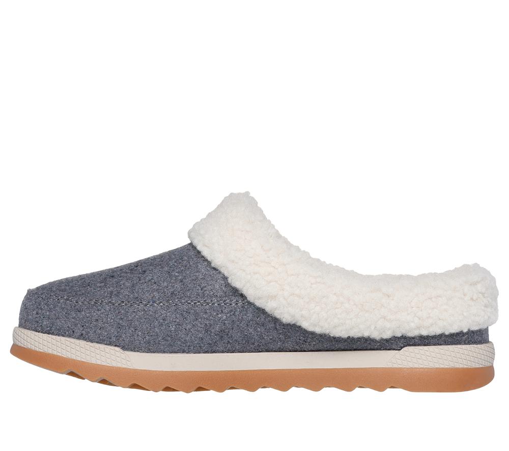 Women Skechers BOBS Cozy Chill - Light Downtime Slip On Shoes Grey  USA |  8496-SRFWI