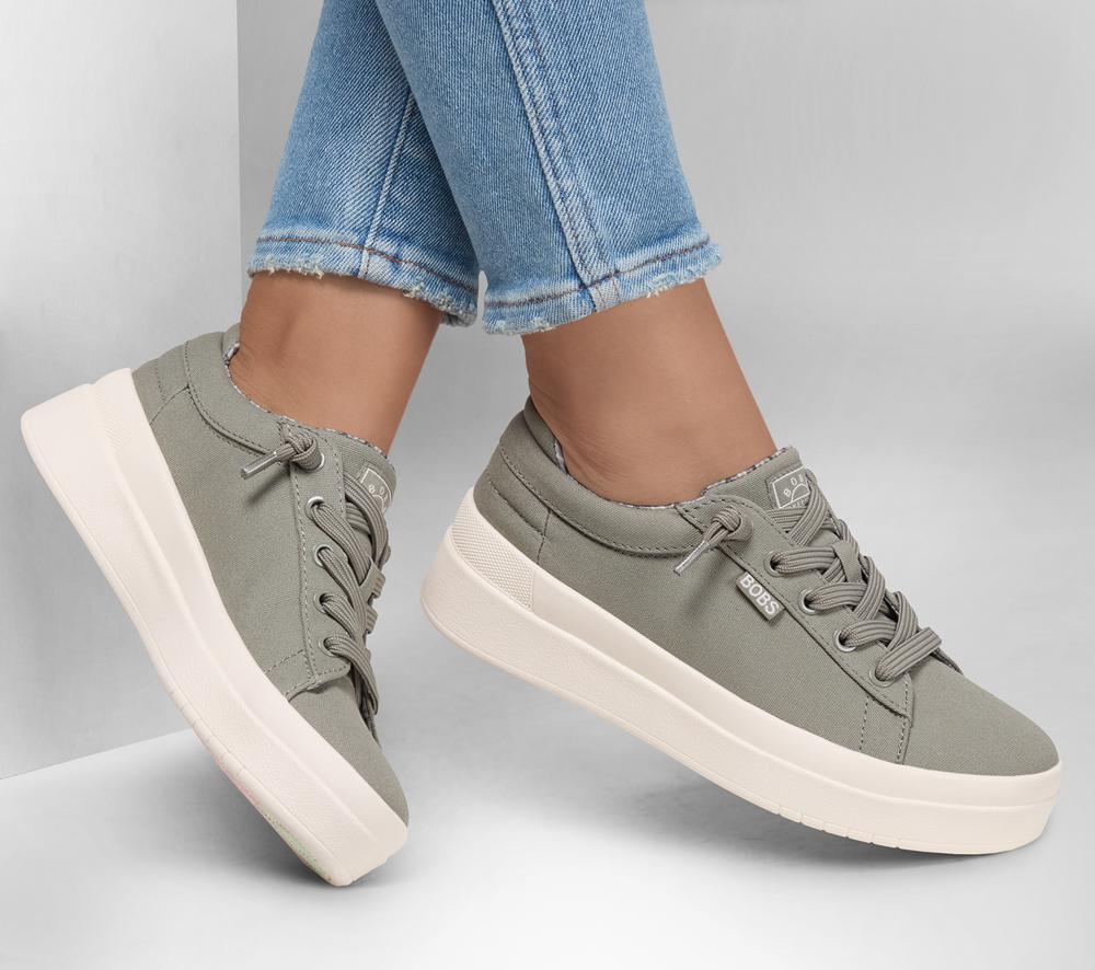 Women Skechers BOBS D'Vine Sky - Prime Pace Slip On Shoes Olive  USA |  8945-RPTHV