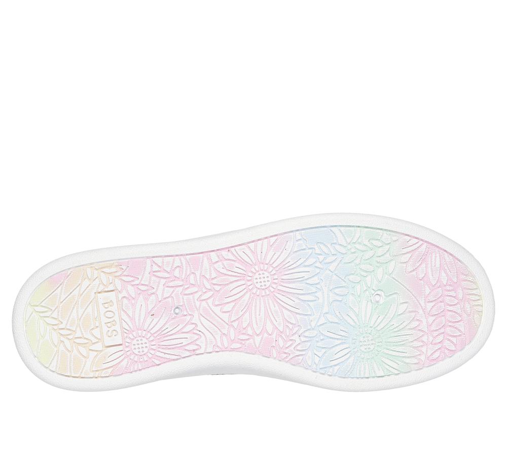 Women Skechers BOBS D'Vine - Doodle Fair Canvas Shoes White / Multicolor  USA |  7259-VOUTJ