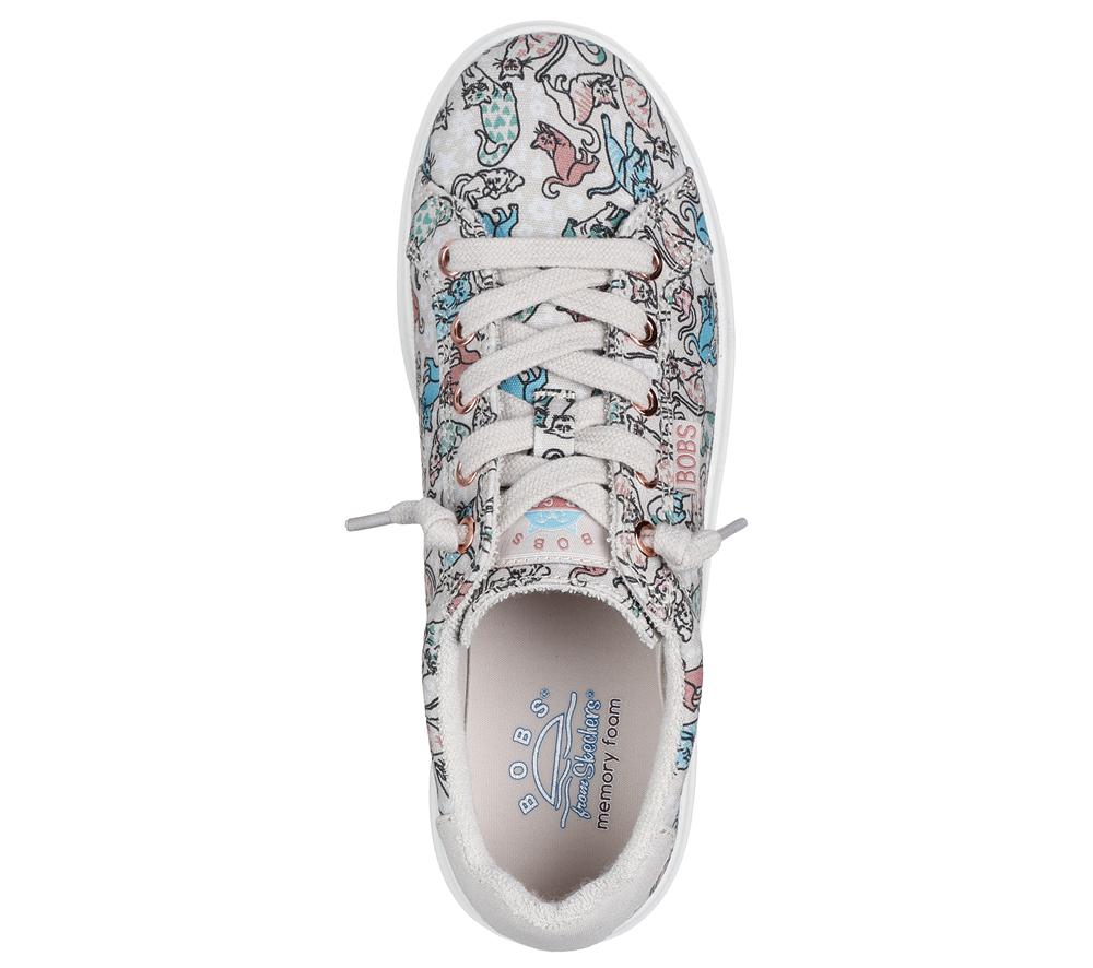 Women Skechers BOBS D'Vine - Pattern Play Canvas Shoes Natural / Multicolor  USA |  7496-LHAFU